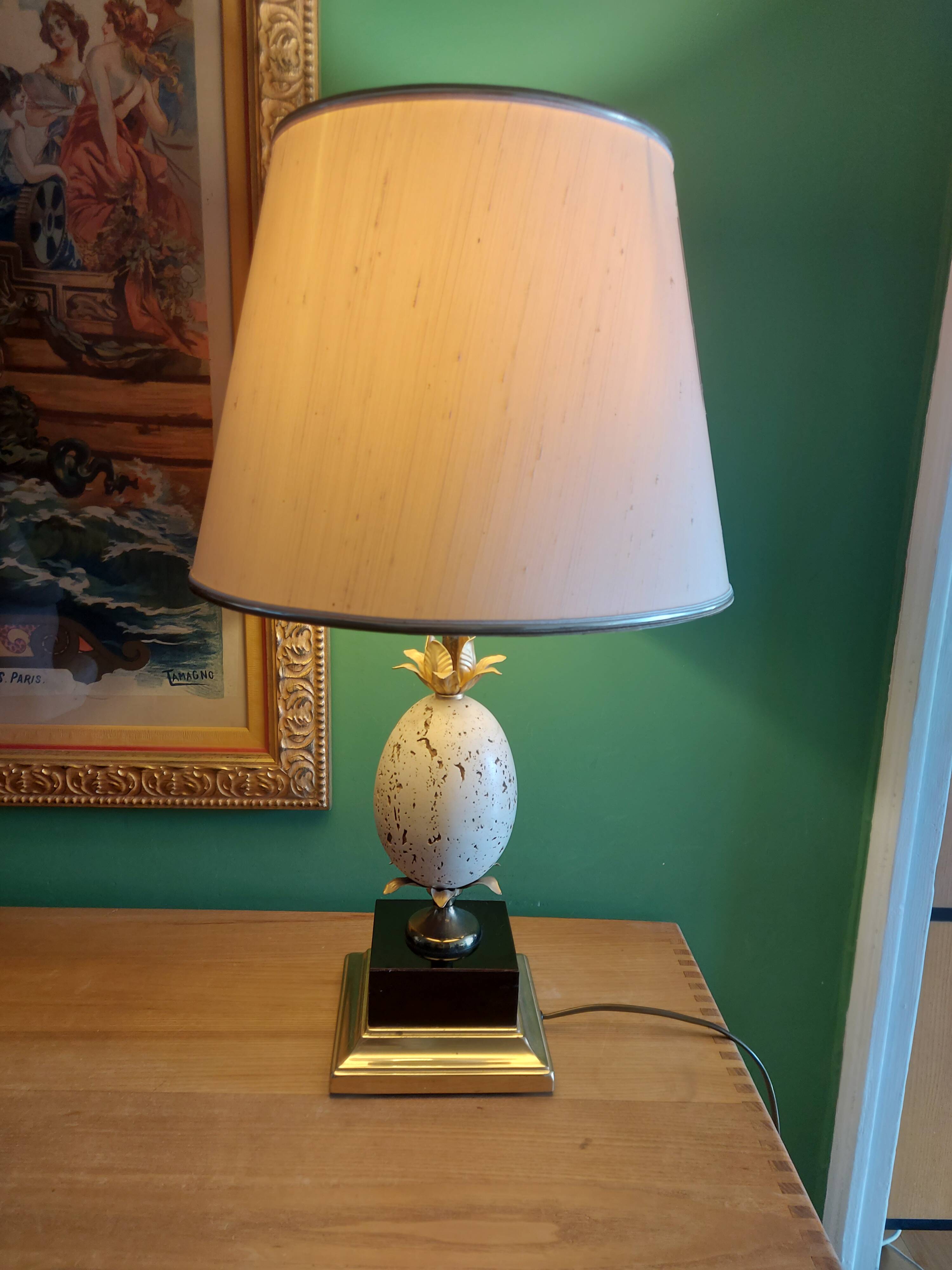 Ostrich egg lamp, Oxford model, Maison Barbier, 70'S
