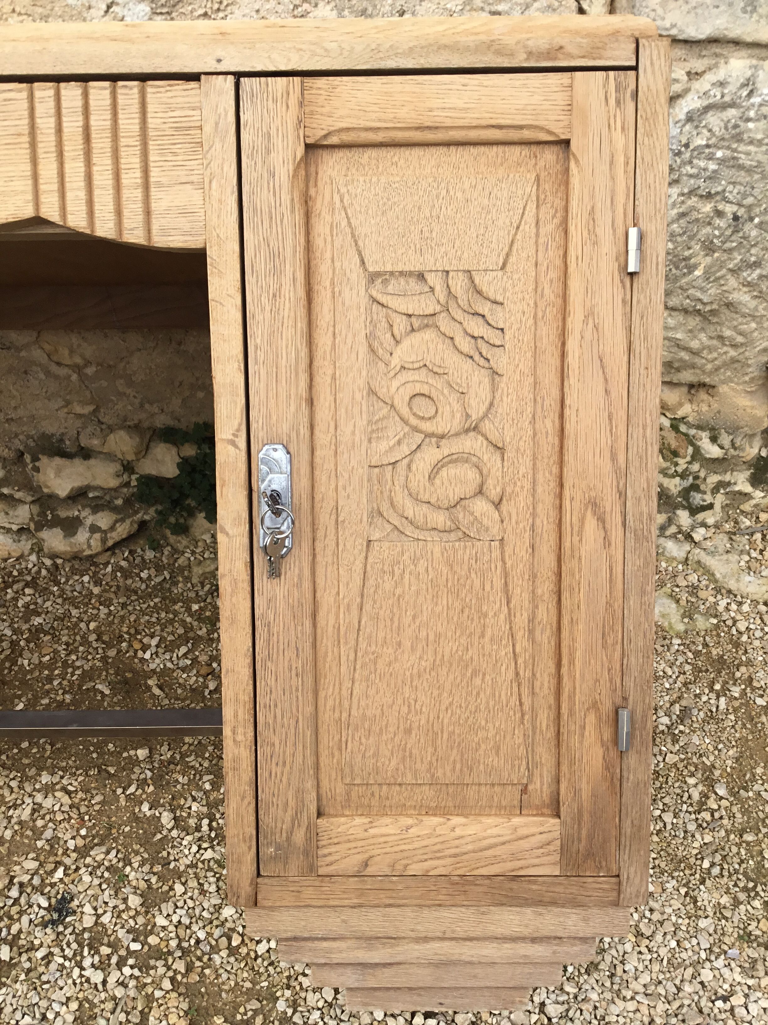 1940s oak desk pickled