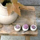 Ensemble de pots anciens en grès beige