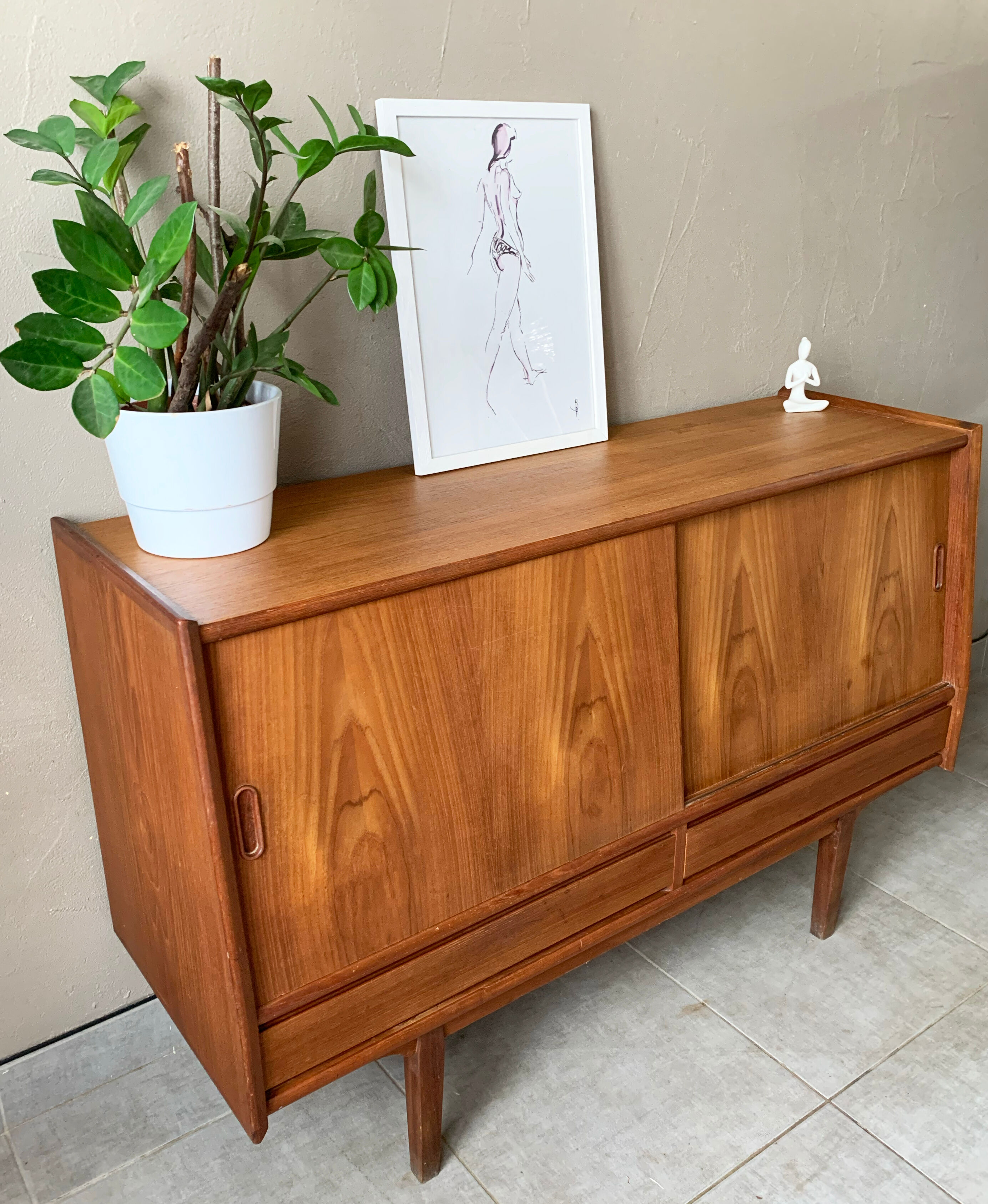 Danish vintage teak enfilade, 60s