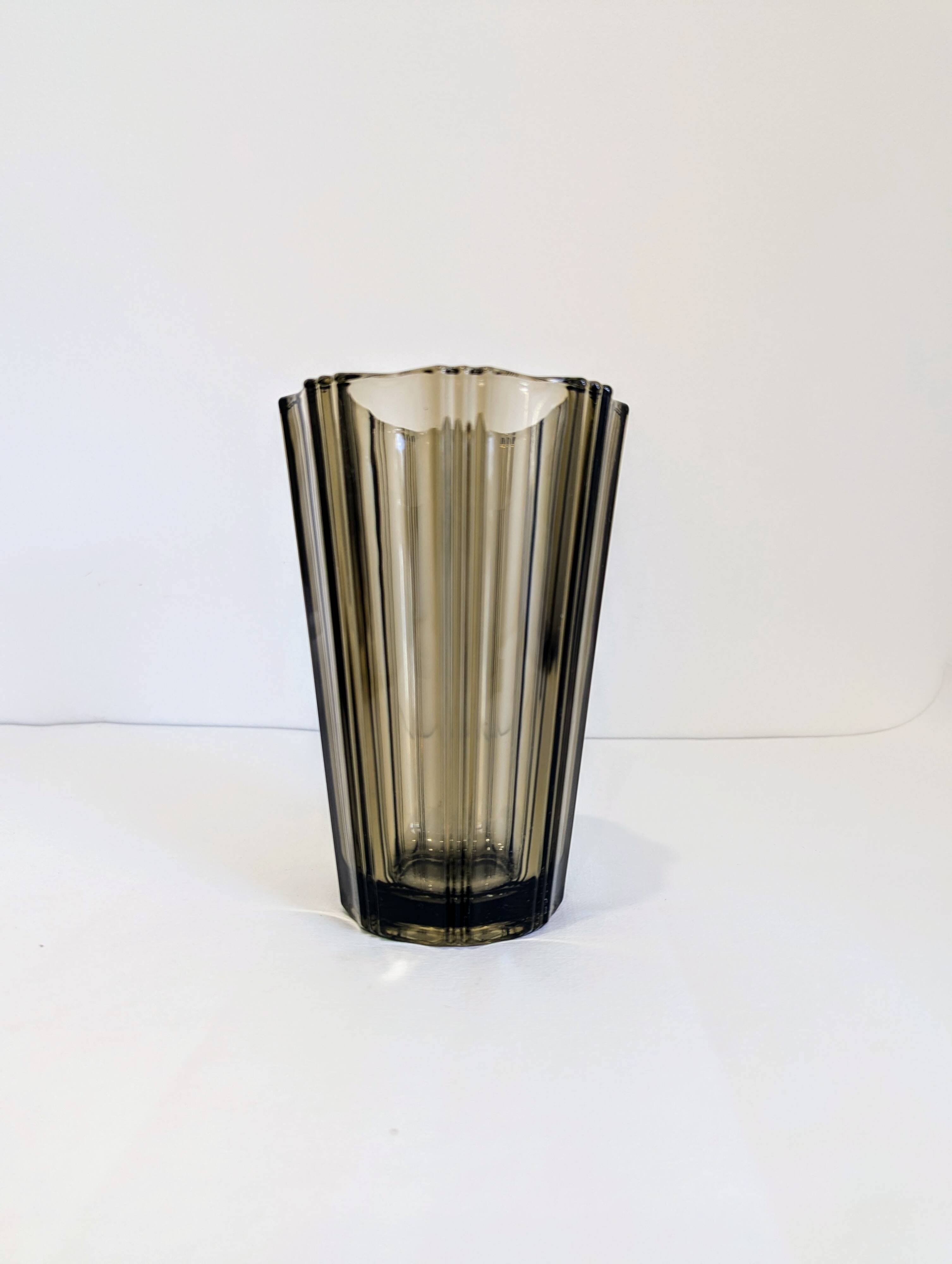 Smoked glass vase