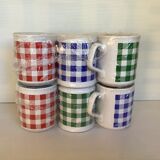 6 Tams England checkered mug cups