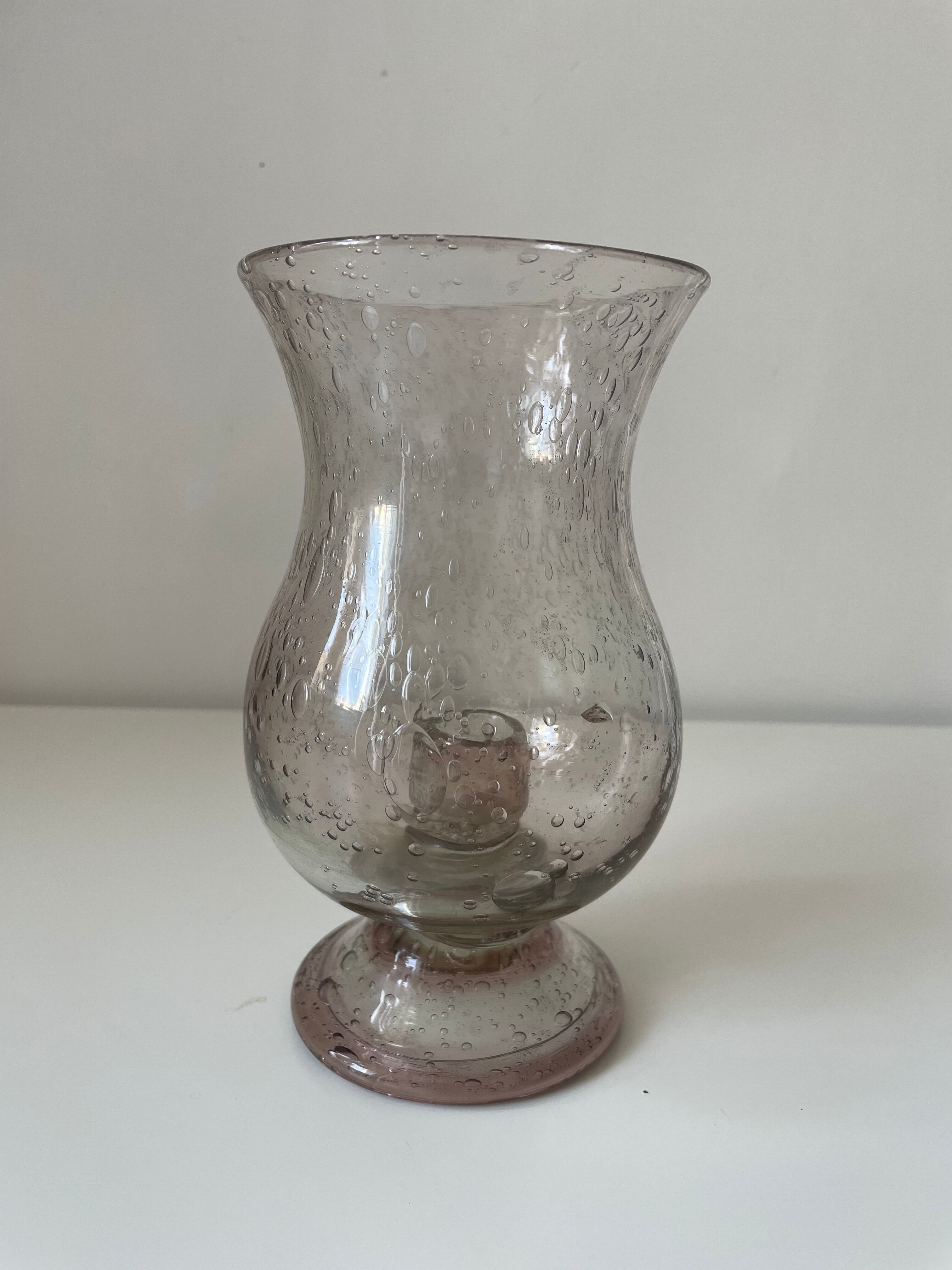 Photophore en verre bullé