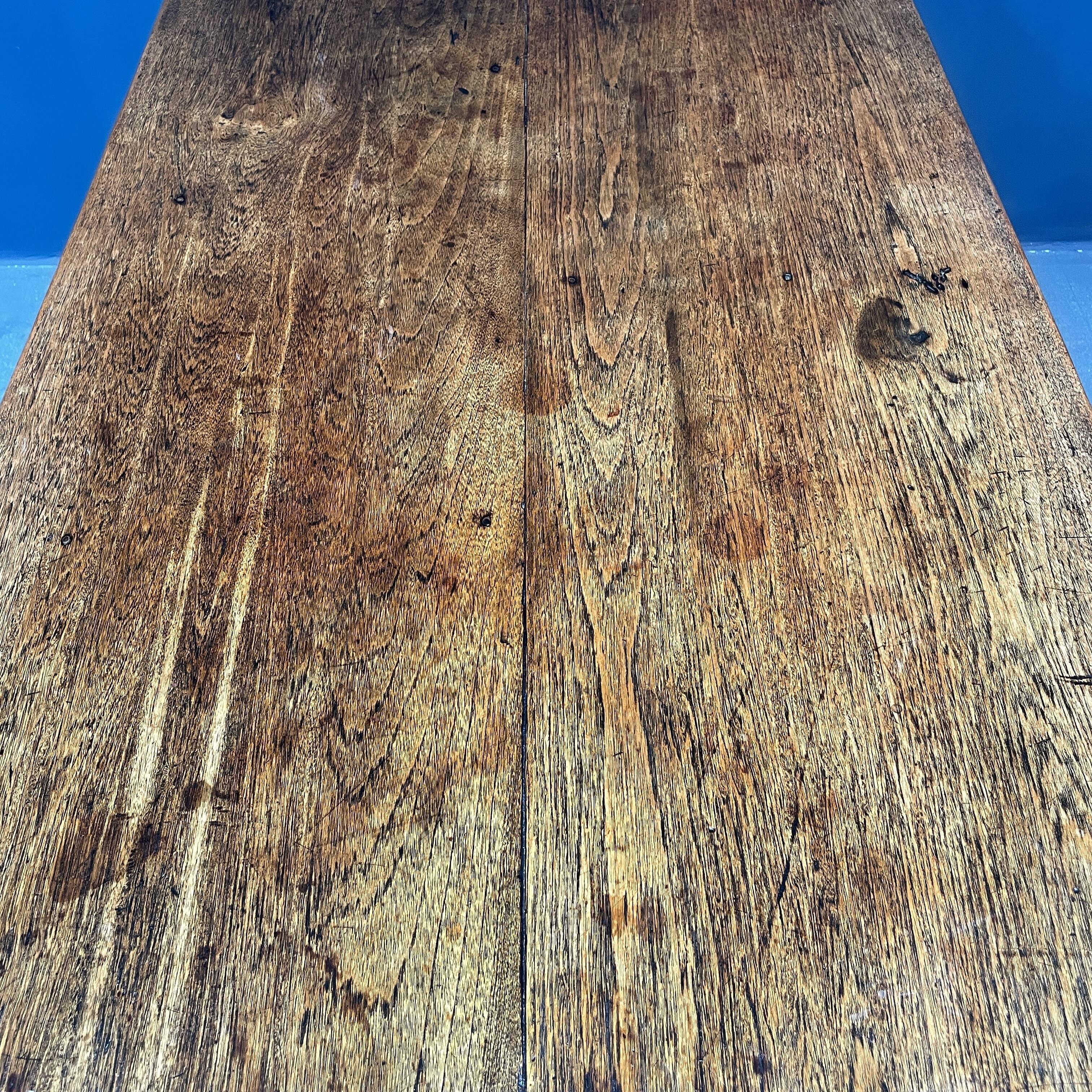 Rustic french farmhouse dining table made of oak and elm