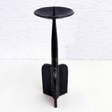 Large brutalist cast iron candle holder