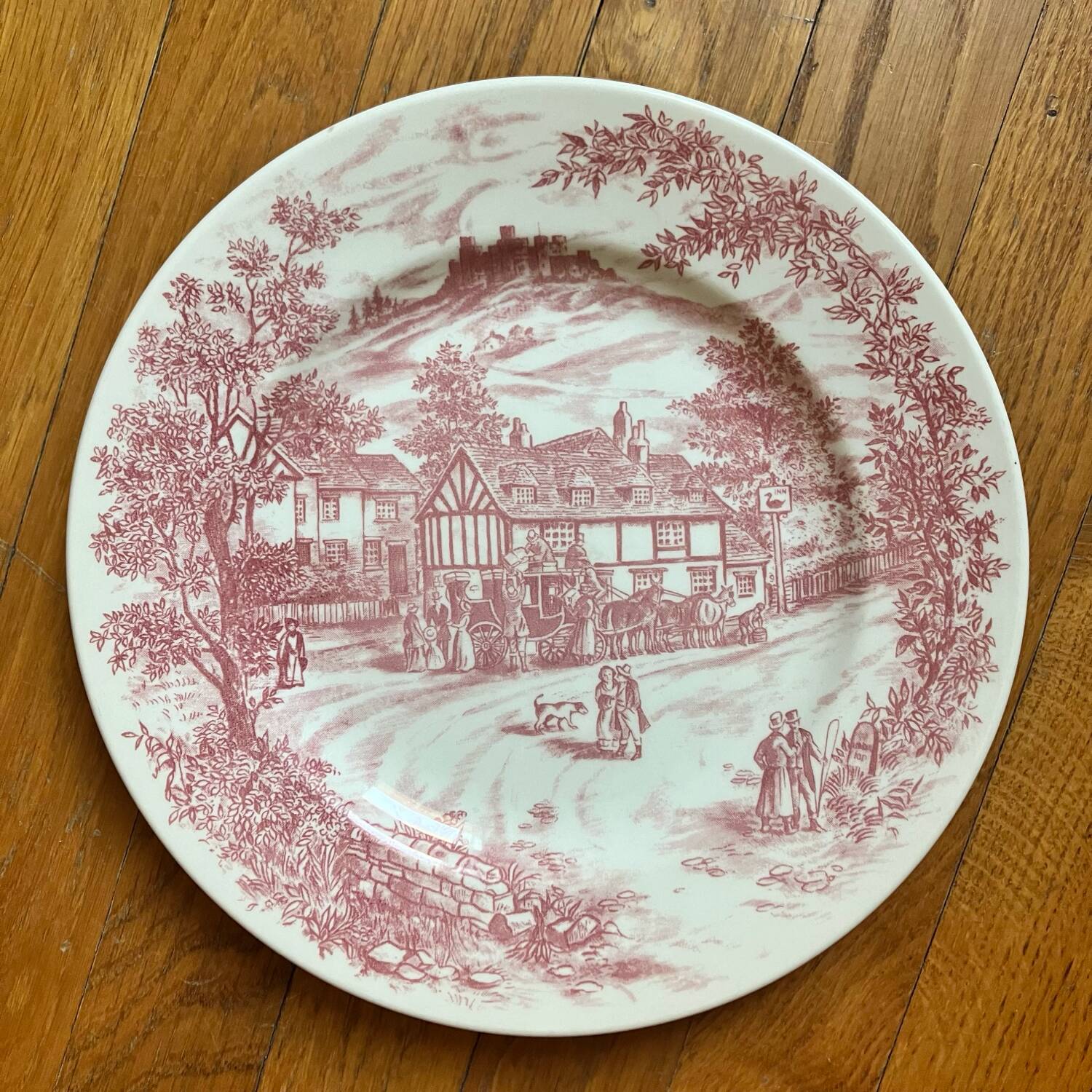 English pink dinner plate
