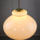 Mid-century Yellow Glass & Brass Pendant Lamp