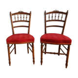 Pair of napoleon III wooden chairs