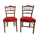 Paire chaises bois Napoléon III