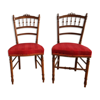 Pair of napoleon III wooden chairs