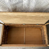 Vintage rattan bench chest