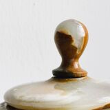 Marbled onyx box with lid - empty pocket bowl on marble base.