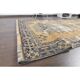 1970s Turkish Hand-Knotted Yellow Wool Runner Rug 111x341