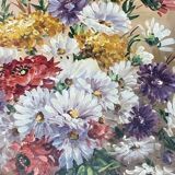 Oil on canvas bouquet of flowers signed Nicole Chalon