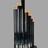 Grande lampe orgue de  sciolari des années 70 en métal chromé et marbre