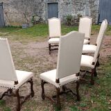 Set of 6 chairs covered with skai