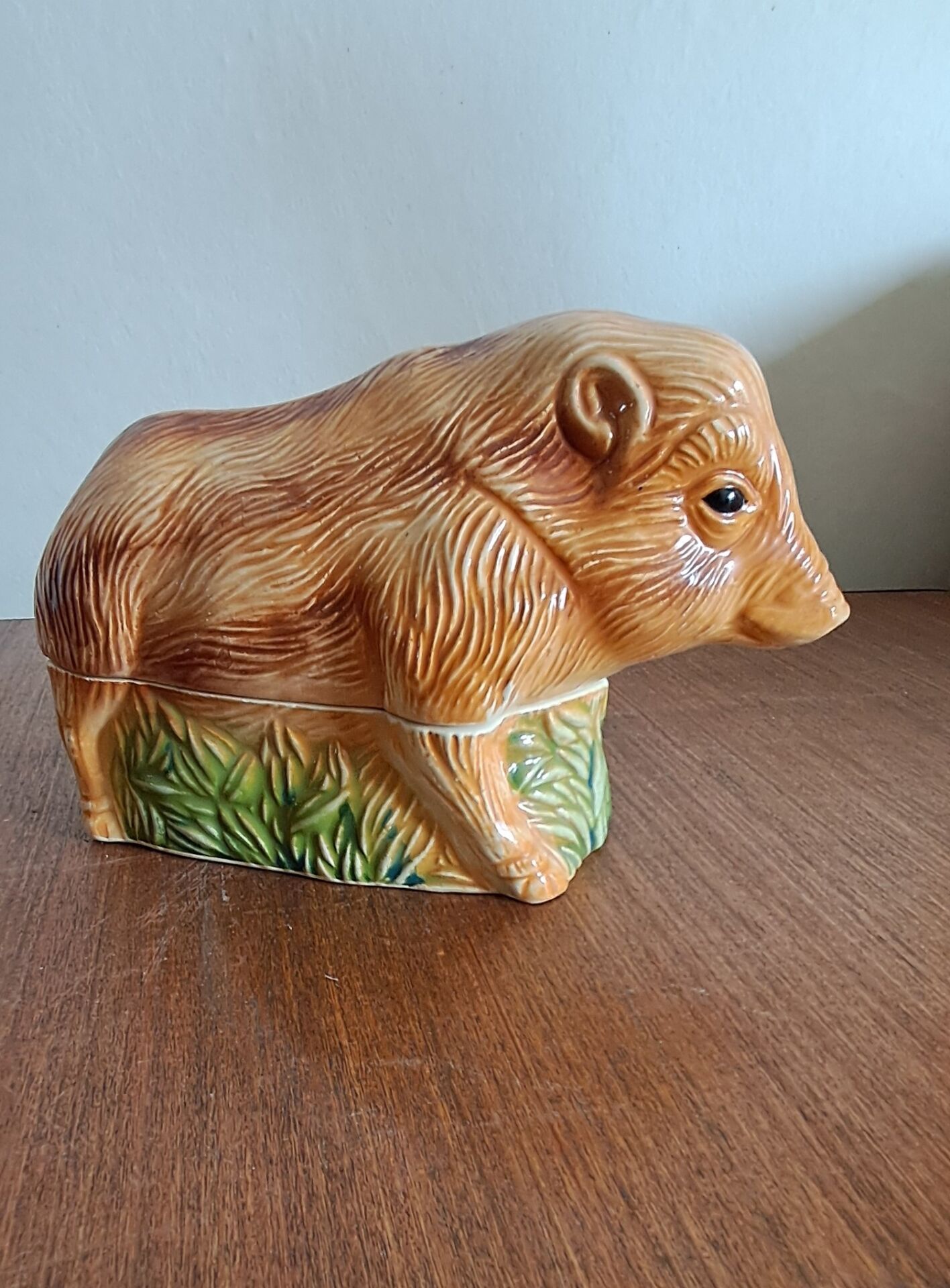 Terrine in Barbotine Michel Caugant. Boar shape.