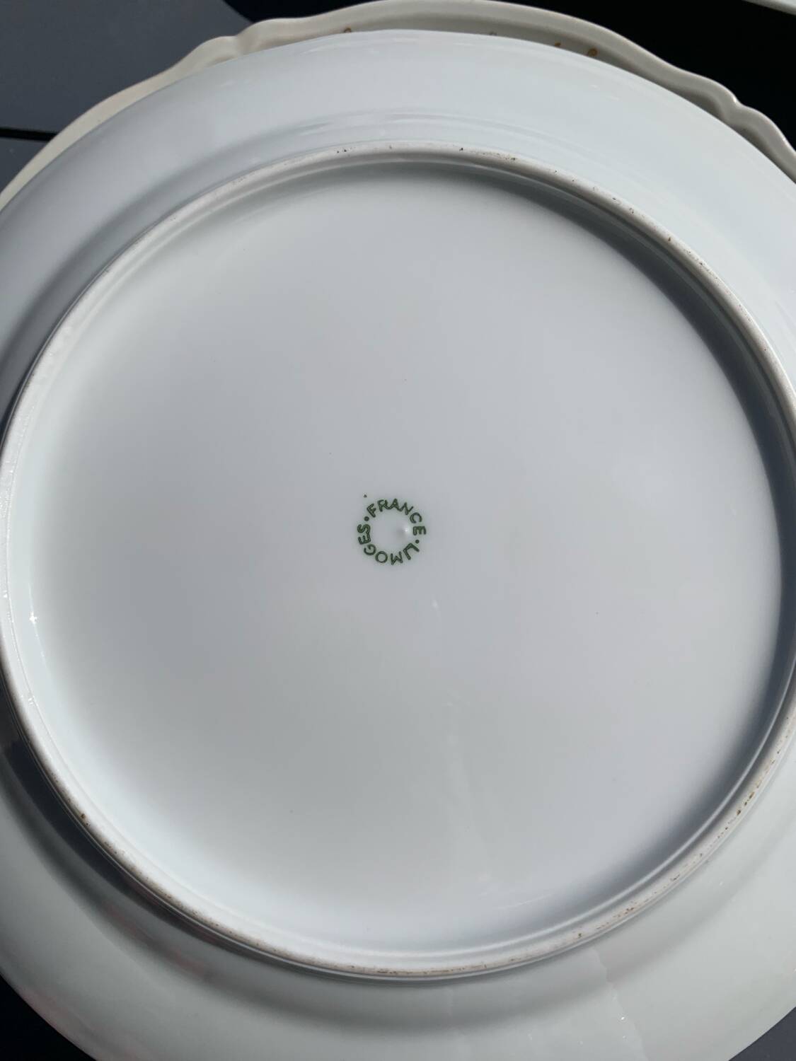 Set of plates and fish dish