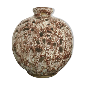 Round enamelled ceramic vase