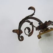 Pair of brass swan collar wall sconces, glass tulips, years 50
