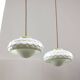 Mid-Century Italian Ceramic & Brass Pendant Lamps, Set of 2