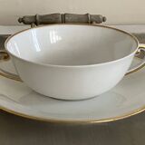 3 broth cups, Limoges porcelain - A. VIGNAUD