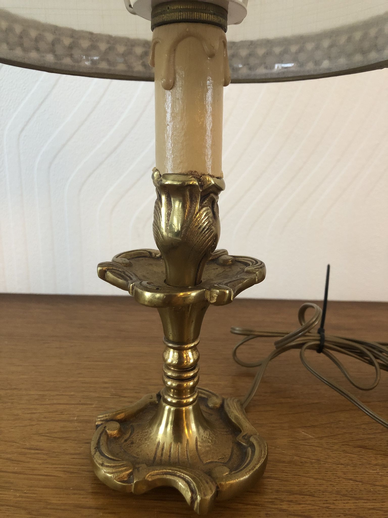 Lampe de chevet Vintage pied en laiton massif année 60