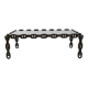 1970s XL Coffee Table Made of Nautical Iron Chain and a Thick Smoked Glass