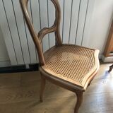 Set of 2 Louis Philippe chairs wood and cannage