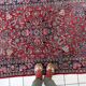 Handmade 1920s Persian Kashan rug 134 x 208 cm - deep ruby & indigo (1C1194)