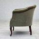 1960s, Danish armchair, green furniture velour, beech wood legs.