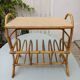 Rattan side table, magazine rack or record rack. Vintage 60s.