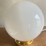 Vintage opaline globe table lamp