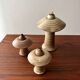 Set of three ceramic mushroom oil lamps by Freek Berends from the 1970s.