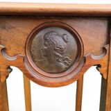 Tall Art Nouveau carved wooden side table