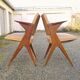 Chairs bridges vintage skai and wood feet compass