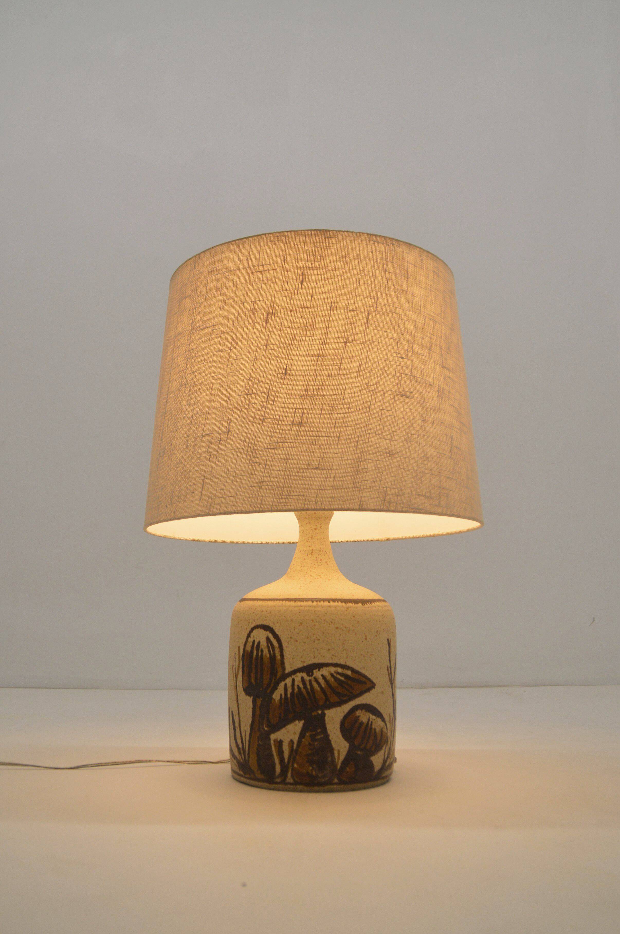 Rare Danish ceramic lamp designed by Bente Jessen, 1970s