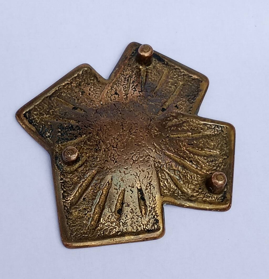 Vintage solid brass catchall tray "Four Aces" playing cards - 1950s