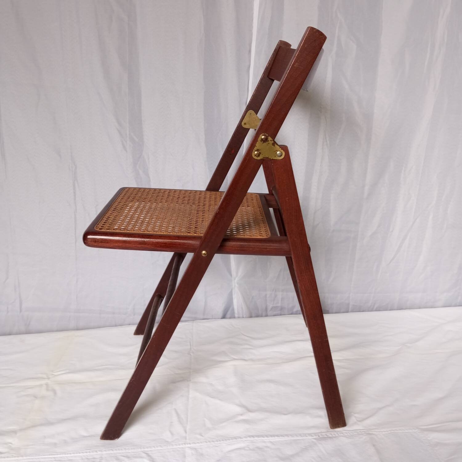 Folding wooden and cane chairs