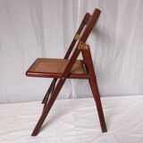 Folding wooden and cane chairs