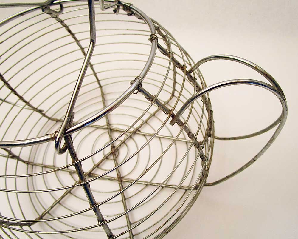 Chrome metal egg basket