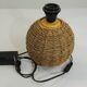Vintage wicker and ceramic lamp – 1970s – Natural bohemian lamp