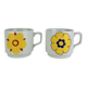 2 porcelain cups Tognana Italy seventies, flowers