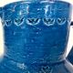 Handmade Rimini Blue Lacquered Ceramic Jug by Aldo Londi for Bitossi, Italy