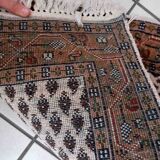Vintage Indian carpet Seraband handmade 56cm x 89cm 1970s