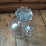 Bouteille en verre art déco bouchon verre