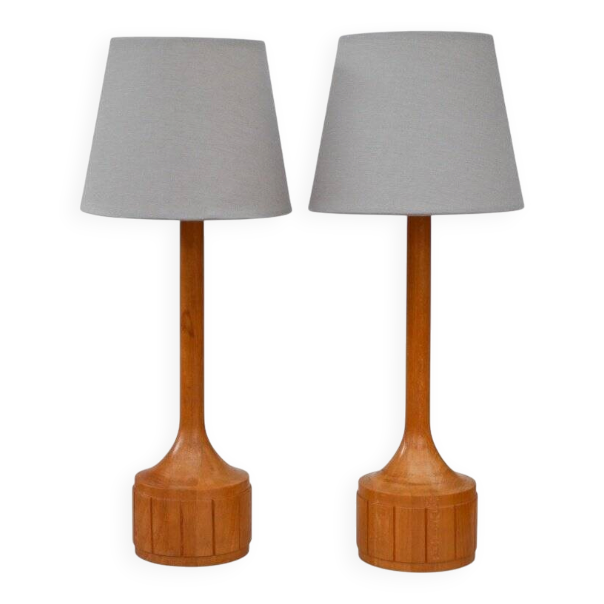 Lampes de table en chêne scandinave d'Elpe, ensemble de 2