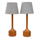 Lampes de table en chêne scandinave d'Elpe, ensemble de 2