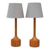 Scandinavian oak table lamps from Elpe, set of 2