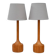 Lampes de table en chêne scandinave d'Elpe, ensemble de 2